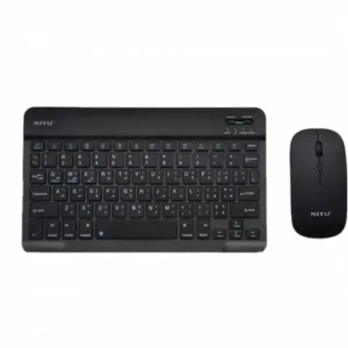 ست کیبورد و ماوس بی سیم نیتو مدل NKB02 با اتصال بلوتوث و دانگل 2.4 USB سفید