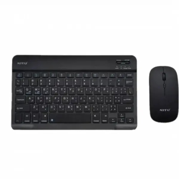 ست کیبورد و ماوس بی سیم نیتو مدل NKB02 با اتصال بلوتوث و دانگل 2.4 USB سفید