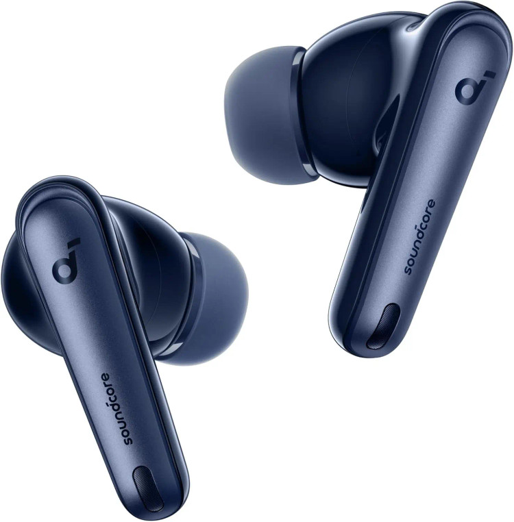هدفون بلوتوثی انکر مدل Soundcore Liberty 4 با نویز کنسلینگ فعال (ANC)، دارای سنسور نوری داخل گوش و مقاوم در برابر رطوبت و عرق سرمه ایی