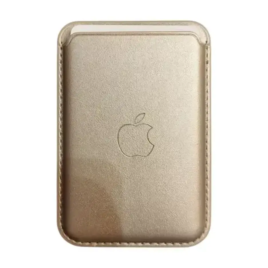 ولت ( جا کارتی ) چرمی مگ سیف اپل Apple iphone MagSafe Leather Wallet طلایی کم رنگ