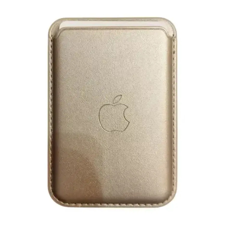 ولت ( جا کارتی ) چرمی مگ سیف اپل Apple iphone MagSafe Leather Wallet طلایی کم رنگ