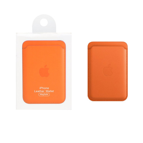 ولت ( جا کارتی ) چرمی مگ سیف اپل Apple iphone MagSafe Leather Wallet نارنجی