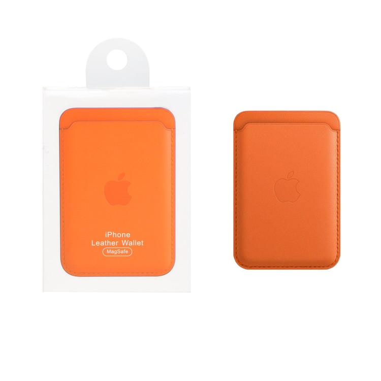 ولت ( جا کارتی ) چرمی مگ سیف اپل Apple iphone MagSafe Leather Wallet نارنجی