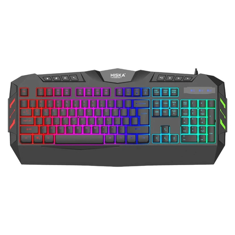 کیبورد گیمینگ هیسکا مدل HX-KEG400 RGB، سوییچ ممبران، Full-Size نورپردازی RGB اتصال USB گیمینگ