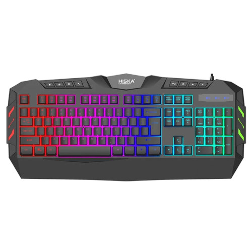کیبورد گیمینگ هیسکا مدل HX-KEG400 RGB، سوییچ ممبران، Full-Size نورپردازی RGB اتصال USB گیمینگ