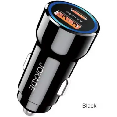 شارژر فندکی JOKADE مدل JH047 توان 90 وات دو پورت مشکی