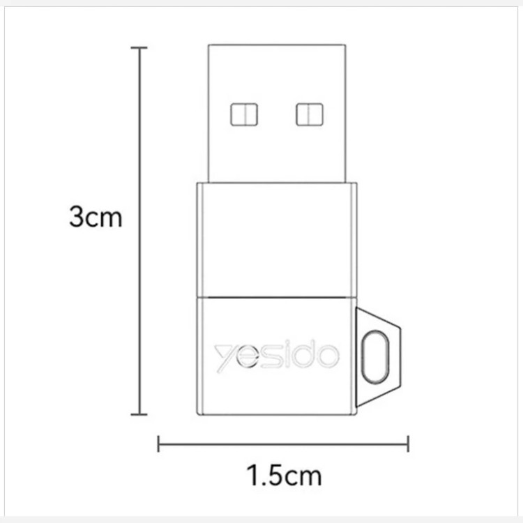 مبدل Type-C به USB یسیدو Yesido GS34 تایپ سی به یو اس بی OTG