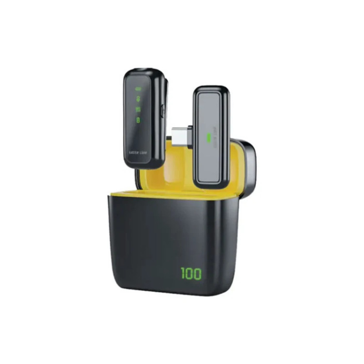 میکروفن بی سیم گرین لاین مدل GM-65X type C ظبط صدا و تولید محتوا با 36 ماه گارانتی