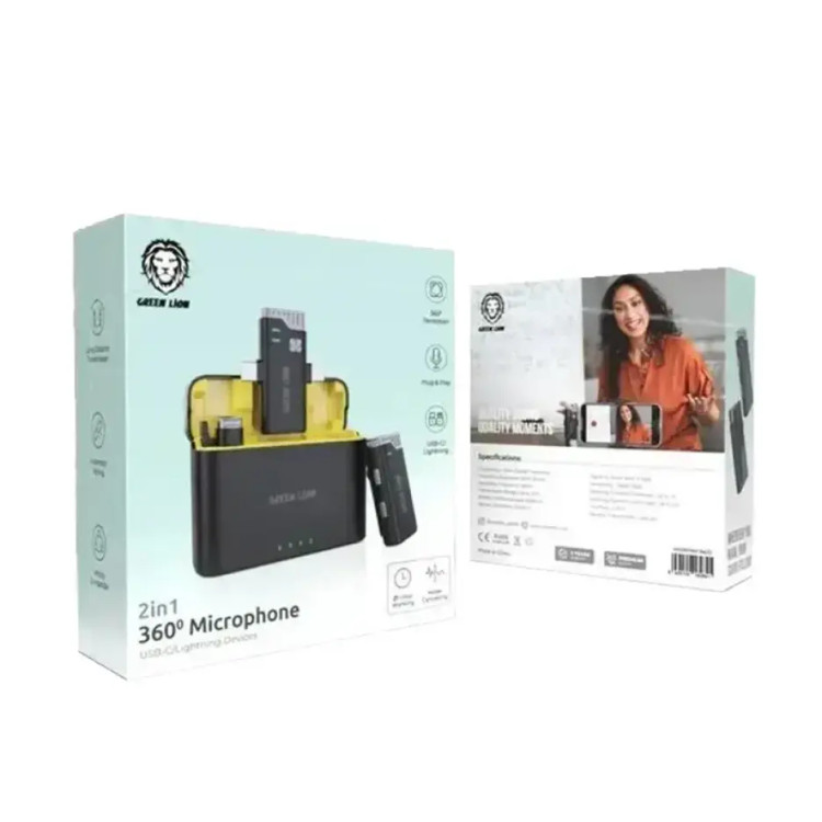 میکروفن یقه ای گرین لاین 360 3in1 با 36 ماه گارانتی شرکتی GREEN LION 3 IN 1
