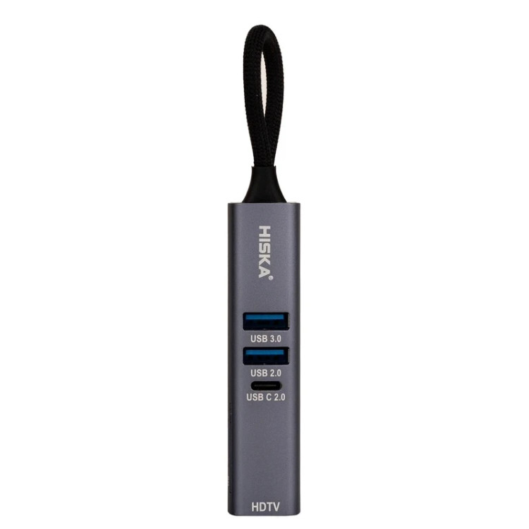 هاب 7 پورت USB-C هیسکا مدل HR-53 خاکستری با گارانتی هیسکا سرویس