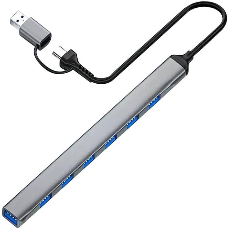 هاب تایپ سی هفت پورت پی نت مدل T-7602 با تبدیل USB