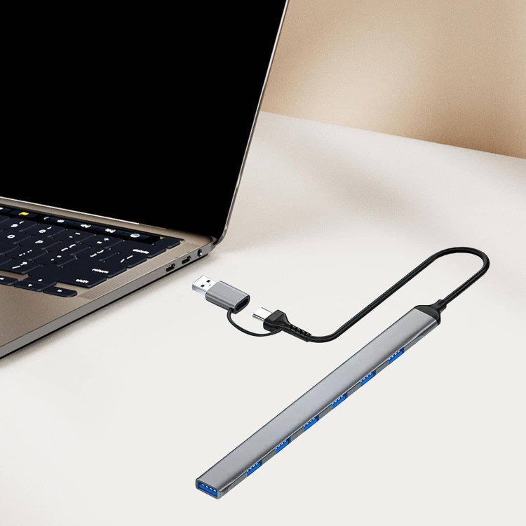 هاب تایپ سی هفت پورت پی نت مدل T-7602 با تبدیل USB
